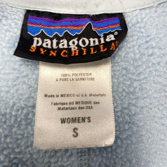 Patagonia Synchilla Quarter Zip Fleece Pullover Baby Blue Women’s Small - Picture 2 of 13